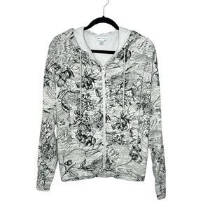 Athleta Eden Floral Balance Sweatshirt Zip Up Hoodie size Medium